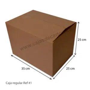 Caja de carton corrugado 4 aletas 35x25x25 cm ref#1