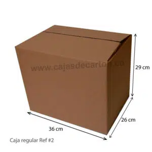 Caja de carton corrugado 4 aletas 36x26x29 cm ref#2