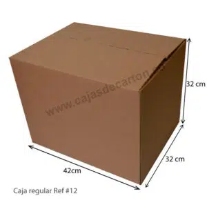 Caja de carton corrugado 4 aletas 42x32x32 cm ref#12