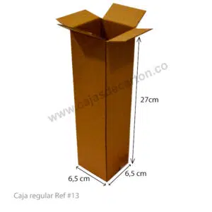 Caja de carton corrugado 4 aletas  6,5x6,5x27  ref#13