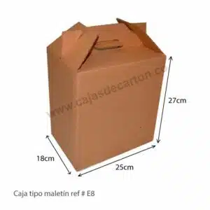 Cajas de carton corrugado especial tipo maletin 25x18x27 cm ref-e8
