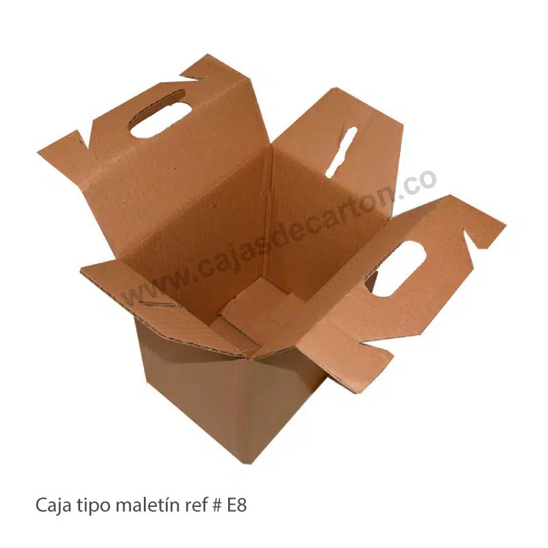 Cajas de carton corrugado especial tipo maletin 25x18x27 cm ref-e8 - Imagen 2