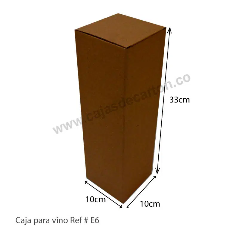 Cajas de carton microcorrugado para vino 10x10x33 cm ref-e6
